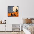 QUADRO SU TELA – SENTIERO NOTTURNO VERSO LA CASA DELLE STREGHE - QUADRI HALLOWEEN E HORROR - STAMPE E QUADRI