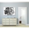 CANVAS PRINT WOMAN WITH ABSTRACT ELEMENTS - BLACK AND WHITE PICTURES - PICTURES