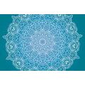 SELF ADHESIVE WALLPAPER MEDITATION MANDALA ON A BLUE BACKGROUND - SELF-ADHESIVE WALLPAPERS - WALLPAPERS