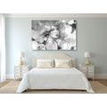 CANVAS PRINT WOMAN'S CHARM IN BLACK AND WHITE - BLACK AND WHITE PICTURES - PICTURES