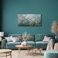 WANDBILD BLÜHENDE WIESE IM DUNST - BILDER BLUMEN - BILDER