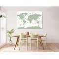 CANVAS PRINT MAP IN GREEN DESIGN - PICTURES OF MAPS - PICTURES