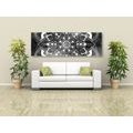 CANVAS PRINT MODERN MANDALA WITH AN ORIENTAL PATTERN IN BLACK AND WHITE - BLACK AND WHITE PICTURES - PICTURES