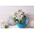 TABLEAU SUR TOILE – FLEURS DANS UN VASE - PEINTURES VINTAGE ET RÉTRO - TABLEAUX