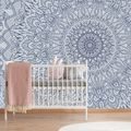 WALLPAPER DETAILED DECORATIVE MANDALA IN BLUE COLOR - WALLPAPERS FENG SHUI - WALLPAPERS