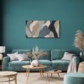 TABLEAU SUR TOILE – ABSTRACTION MODERNE AUX TONS NATURELS - IMAGES FORMES ABSTRAITES - TABLEAUX