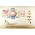 5-PIECE CANVAS PRINT MANDALA IN AN INTERESTING DESIGN - PICTURES FENG SHUI - PICTURES