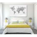 CANVAS PRINT CLASSIC BLACK AND WHITE MAP - PICTURES OF MAPS - PICTURES