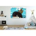 CANVAS PRINT PIRATE SHIP ON A WHALE - CHILDRENS PICTURES - PICTURES