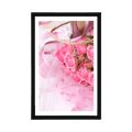 POSTER WITH MOUNT ROMANTIC PINK BOUQUET OF ROSES - STILL LIFE - POSTERS