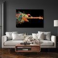 WANDBILD GITARRE IM BUNTEN WIRBEL - MUSIKBILDER - BILDER