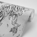 SELF ADHESIVE WALLPAPER BLACK AND WHITE WORLD MAP ON A VINTAGE BACKGROUND - SELF-ADHESIVE WALLPAPERS - WALLPAPERS