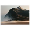 TABLEAU SUR TOILE – MASSIF MONTAGNEUX SOMBRE DANS LA BRUME - TABLEAUX DE MONTAGNE - TABLEAUX