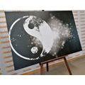 CANVAS PRINT YIN AND YANG SYMBOL IN BLACK AND WHITE - BLACK AND WHITE PICTURES - PICTURES