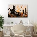 QUADRO SU TELA – GATTO NERO E MAGIA - QUADRI HALLOWEEN E HORROR - STAMPE E QUADRI