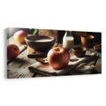 WANDBILD RUSTIKALES STILLLEBEN MIT APFEL - BILDER VON ESSEN UND GETRÄNKEN - BILDER