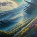 TABLOU VALE MAGICĂ ÎN LUMINA LUNII - TABLOU PĂDURE - TABLOURI