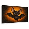 QUADRO SU TELA – PIPISTRELLO ADORABILE NEL BAGLIORE ARANCIONE - QUADRI HALLOWEEN E HORROR - STAMPE E QUADRI