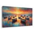 OBRAZ LODĚ PŘI ZÁPADU SLUNCE - OBRAZY VÝCHOD A ZÁPAD SLUNCE - OBRAZY