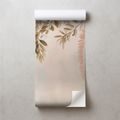 PAPIER PEINT AUTOCOLLANT – FEUILLES ROSES ET BEIGES DÉLICATES - PAPIER PEINT FEUILLES - PAPIERS PEINTS PANORAMIQUES