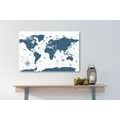 CANVAS PRINT MAP IN BLUE DESIGN - PICTURES OF MAPS - PICTURES