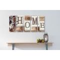5-PIECE CANVAS PRINT LETTERS HOME - PICTURES WITH INSCRIPTIONS AND QUOTES - PICTURES
