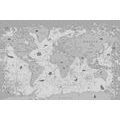 CANVAS PRINT MAP IN BLACK AND WHITE - PICTURES OF MAPS - PICTURES