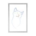 POSTER MIT PASSEPARTOUT BUNTE LINIEN DER KATZE - MOTIVE AUS UNSERER WERKSTATT - POSTER