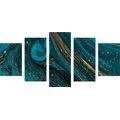 5-PIECE CANVAS PRINT EMERALD ABSTRACTION - ABSTRACT PICTURES - PICTURES