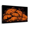 QUADRO SU TELA – ZUCCHE DI HALLOWEEN CON GATTI NERI - QUADRI HALLOWEEN E HORROR - STAMPE E QUADRI