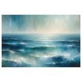 WANDBILD RUHIGE BLAUE OZEANWELLEN - BILDER MEER UND STRAND - BILDER