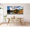 CANVAS PRINT LAKE UNDER THE HILLS - PICTURES OF NATURE AND LANDSCAPE - PICTURES