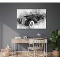 WANDBILD OLDTIMER IN SCHWARZ-WEISS - SCHWARZ-WEISSE BILDER - BILDER