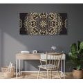 5-PIECE CANVAS PRINT MANDALA ON A BLACK BACKGROUND - PICTURES FENG SHUI{% if product.category.pathNames[0] != product.category.name %} - PICTURES{% endif %}