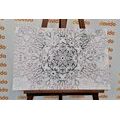 CANVAS PRINT ETHNIC MANDALA IN BLACK AND WHITE - BLACK AND WHITE PICTURES - PICTURES