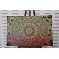 WANDBILD GOLDENES ORIENTALISCHES MANDALA - BILDER MIT FENG SHUI-MOTIVEN - BILDER