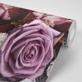 WALL MURAL BOUQUET OF ROSES IN RETRO STYLE - WALLPAPERS VINTAGE AND RETRO - WALLPAPERS