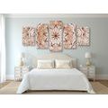 5-TEILIGES WANDBILD ABSTRAKTES ETHNISCHES MANDALA - BILDER MIT FENG SHUI-MOTIVEN - BILDER