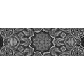 CANVAS PRINT INDIAN MANDALA WITH FLORAL PATTERN IN BLACK AND WHITE - BLACK AND WHITE PICTURES - PICTURES