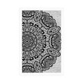 POSTER FLORAL MANDALA IN BLACK AND WHITE - FENG SHUI - POSTERS