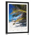 POSTER WITH MOUNT WONDERS OF ANSE SOURCE BEACH - NATURE - POSTERS