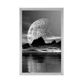 POSTER FUTURISTIC LANDSCAPE IN BLACK AND WHITE - BLACK AND WHITE - POSTERS