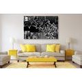 CANVAS PRINT FLORAL ILLUSTRATION IN BLACK AND WHITE - BLACK AND WHITE PICTURES - PICTURES