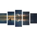 5-PIECE CANVAS PRINT BOAT AT SEA - PICTURES OF NATURE AND LANDSCAPE - PICTURES