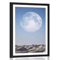 POSTER WITH MOUNT STACKED STONES IN THE MOONLIGHT - FENG SHUI - POSTERS