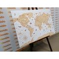 CANVAS PRINT BEIGE MAP - PICTURES OF MAPS - PICTURES