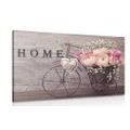 CANVAS PRINT OF BEAUTIFUL FLOWERS IN A VINTAGE VASE WITH AN INSCRIPTION - PICTURES WITH INSCRIPTIONS AND QUOTES - PICTURES