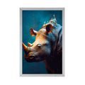 POSTER BLAU-GOLDENES NASHORN - HERRSCHER DES TIERREICHS - POSTER