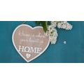 CANVAS PRINT HEART WITH A QUOTE - HOME IS WHERE YOUR HEART IS - PICTURES WITH INSCRIPTIONS AND QUOTES - PICTURES