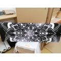 CANVAS PRINT MODERN MANDALA WITH AN ORIENTAL PATTERN IN BLACK AND WHITE - BLACK AND WHITE PICTURES - PICTURES